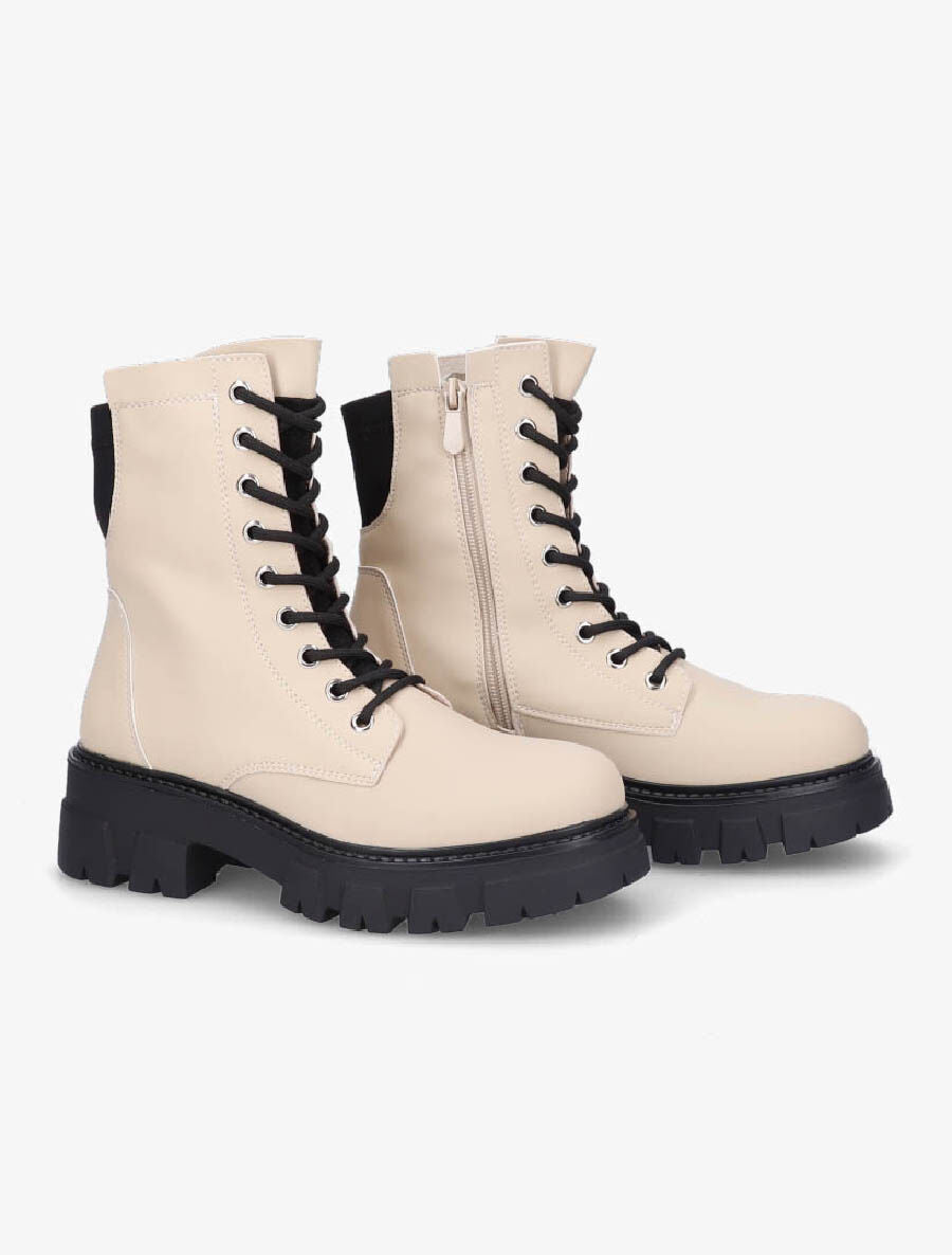Rangers à semelle crantée - Beige - 4