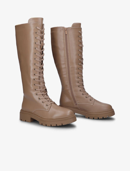 Bottes style rangers à lacets - Taupe - 4