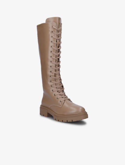 Bottes style rangers à lacets - Taupe - 2