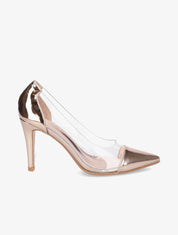 Escarpins en plexi à talon aiguille - Rose gold - 5