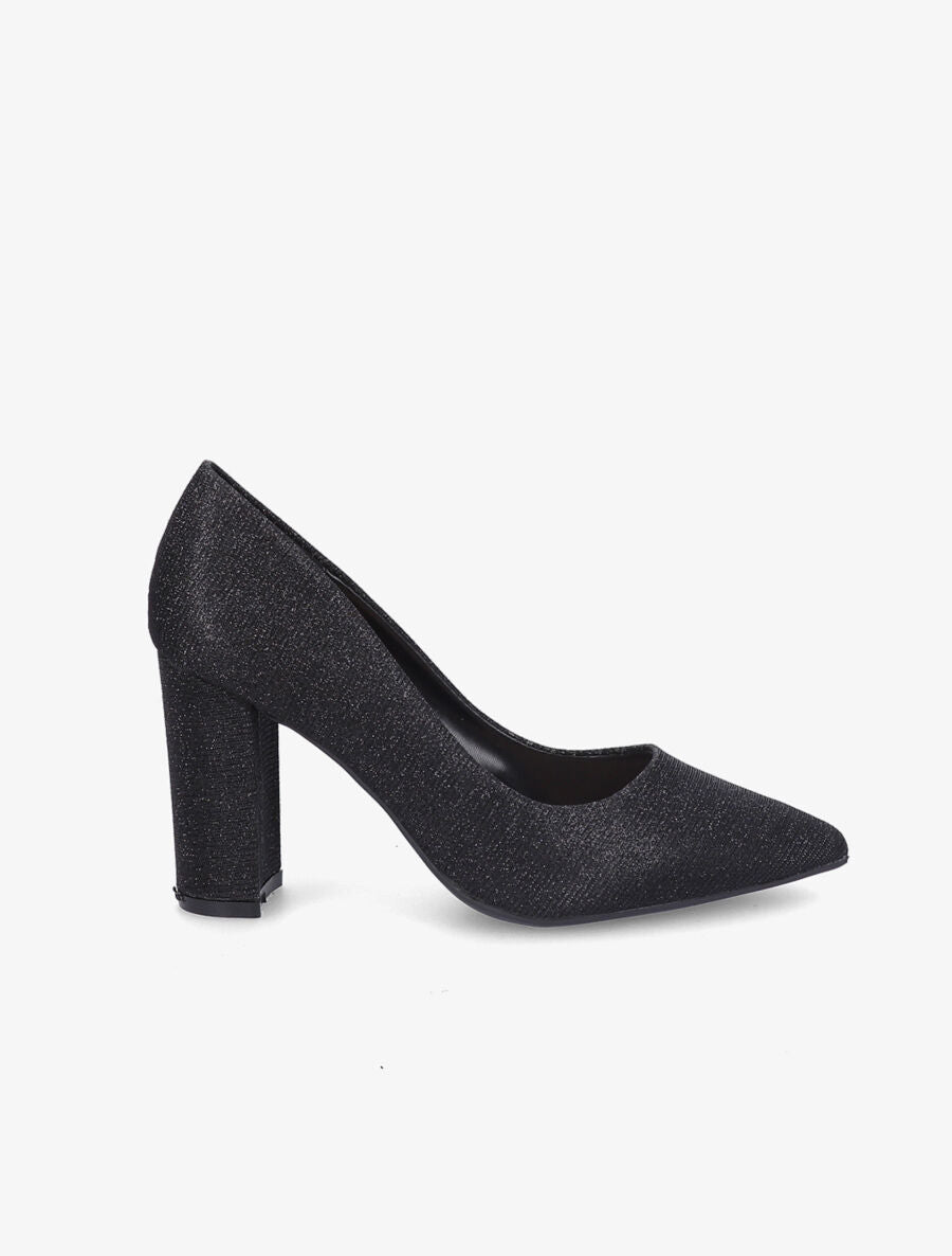 Escarpins pointus à paillettes - Noir - 1