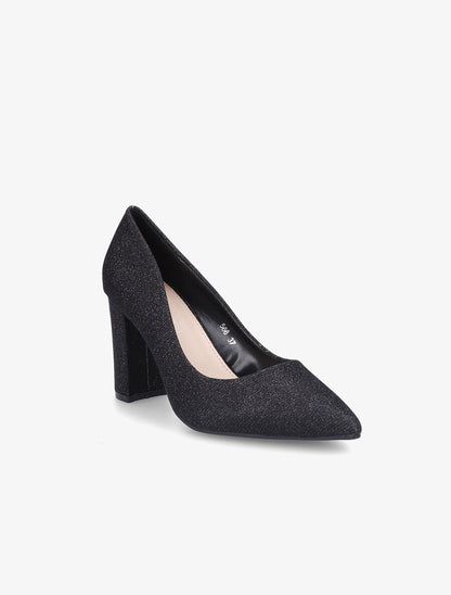 Escarpins pointus à paillettes - Noir - 2