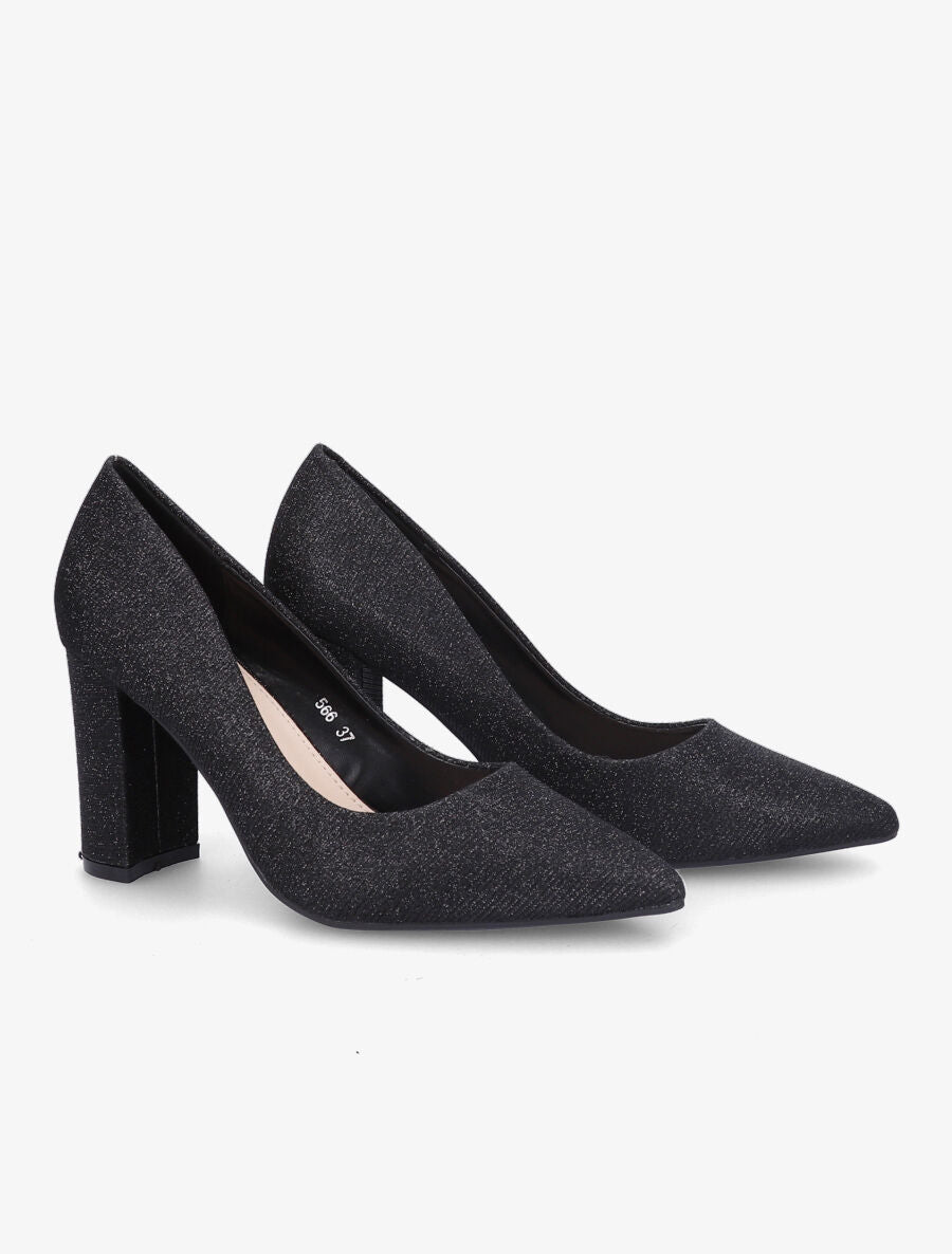 Escarpins pointus à paillettes - Noir - 4
