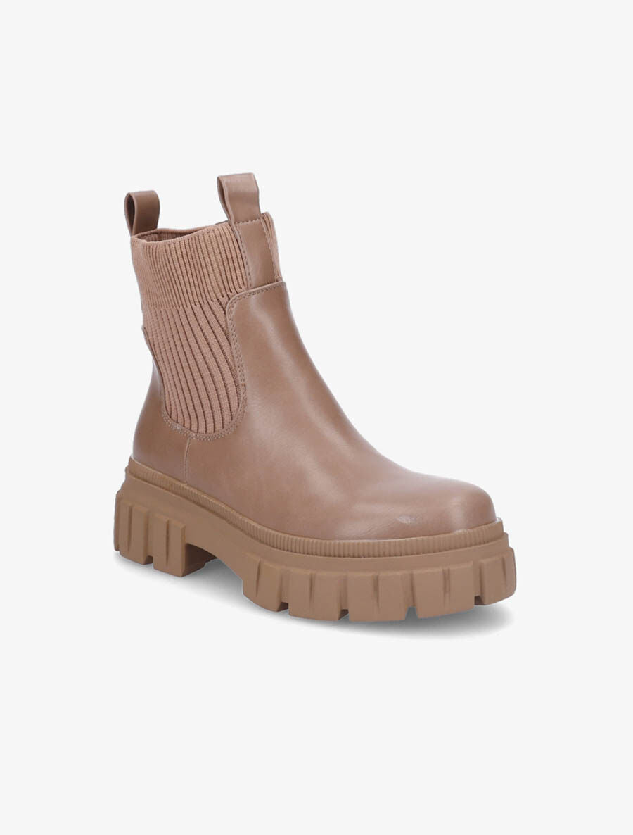 Boots côtelées style motard - Taupe - 2