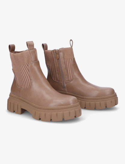 Boots côtelées style motard - Taupe - 4