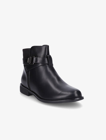 Boots bimatière et lanières croisées - Noir - 2