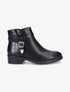 Bottines bi-matière à boucle métallique - Noir - 1