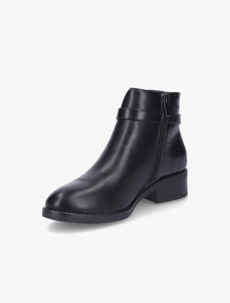 Bottines bi-matière à boucle métallique - Noir - 3
