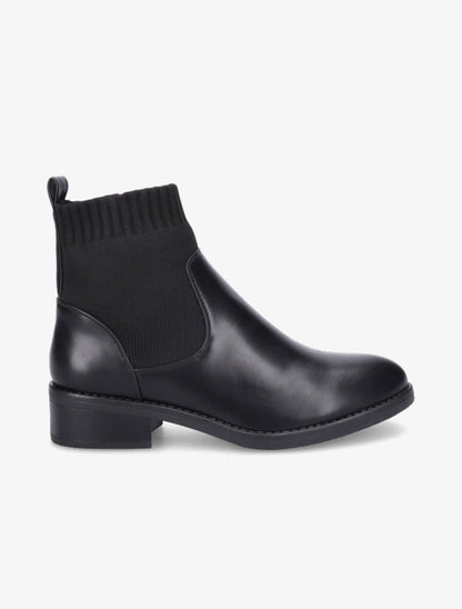 Bottines bi-matière style chaussette - Noir - 1