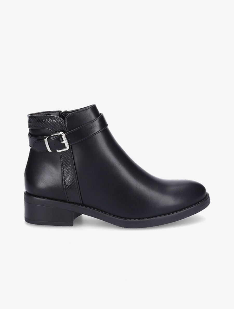 Bottines à liseré python - Noir - 1