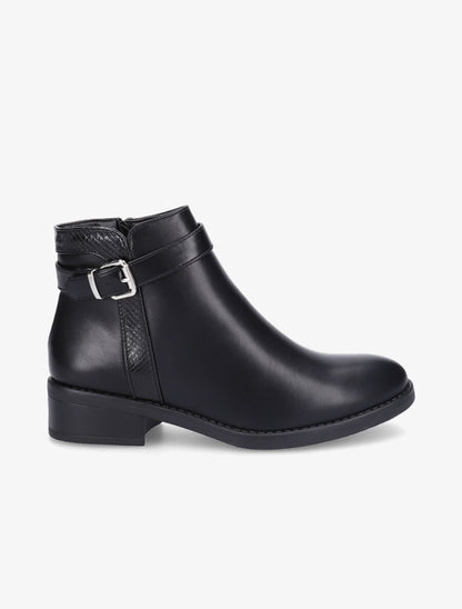 Bottines à liseré python - Noir - 1