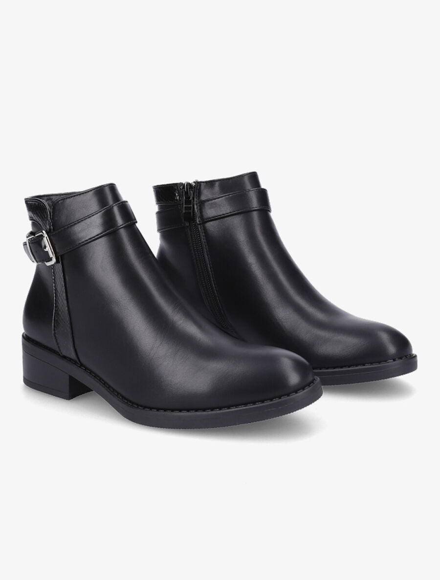 Bottines à liseré python - Noir - 4