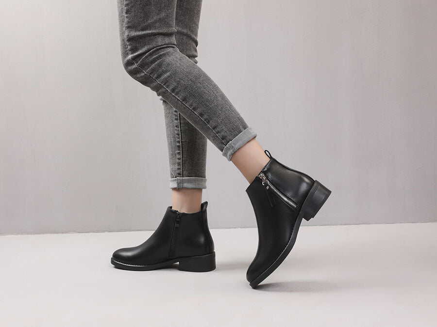 Bottines à zip - Noir - 5