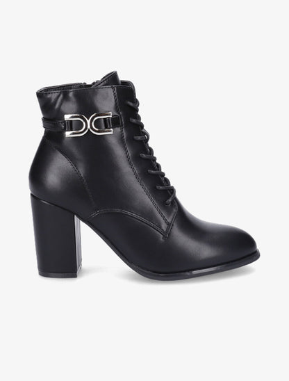Bottines lacées à talon - Noir - 1