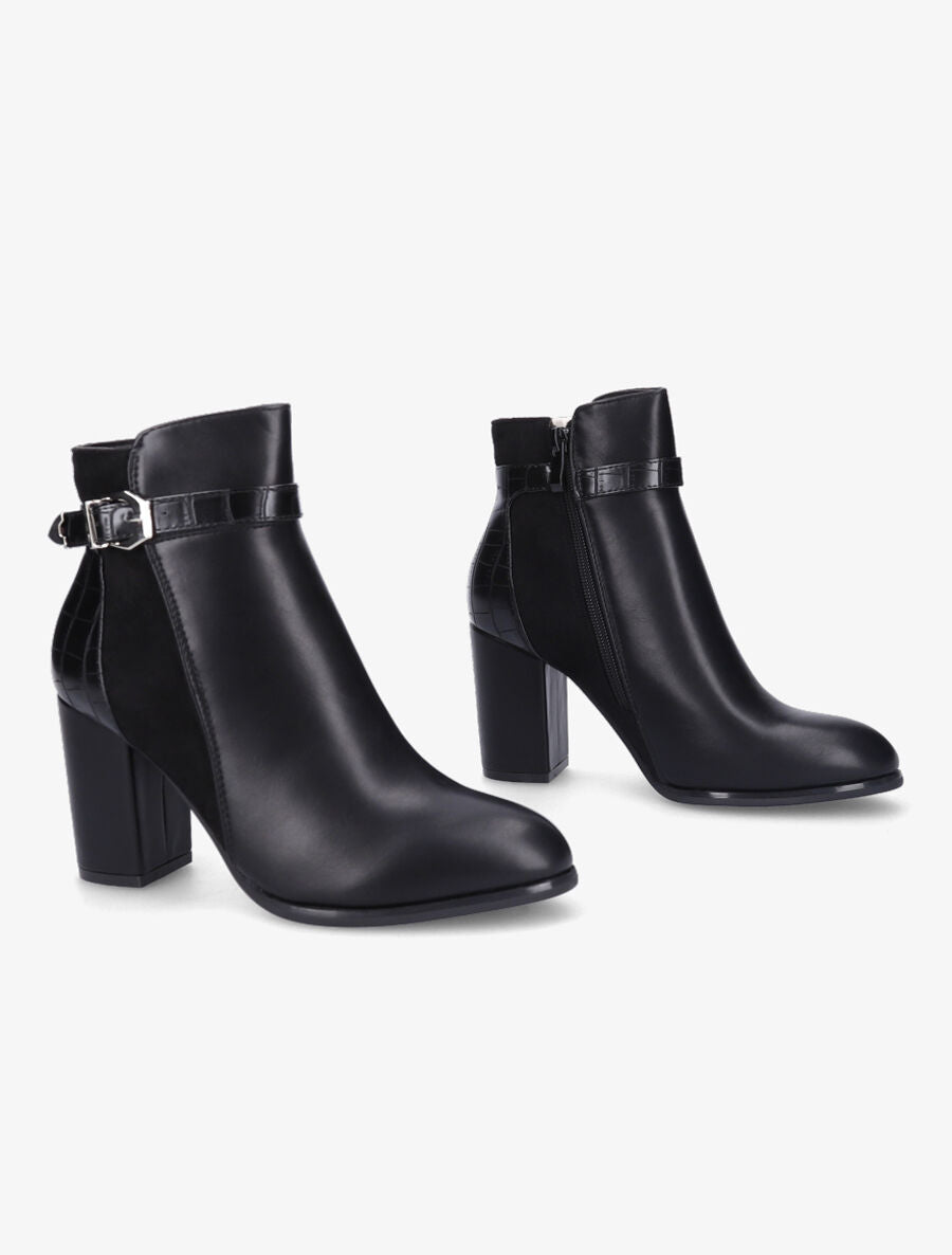 Bottines à talon à boucle - Noir - 4