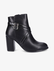 Bottines à talon et sangles croisées - Noir - 6