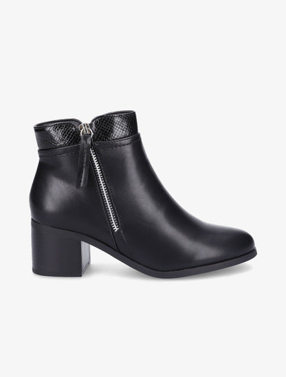Bottines à zip décoratif - Noir - 6