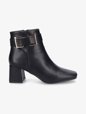 Bottines à boucle et bout carré - Noir - 1