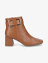 Bottines à boucle et bout carré - Camel - 5