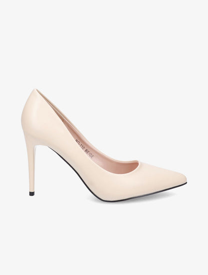 Escarpins pointus en simili - Beige - 5