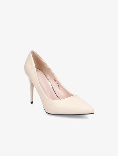Escarpins pointus en simili - Beige - 2