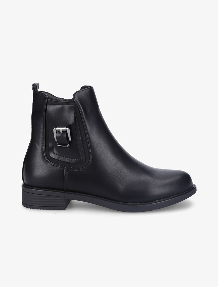 Bottines en simili et poches effet trompe-l&
