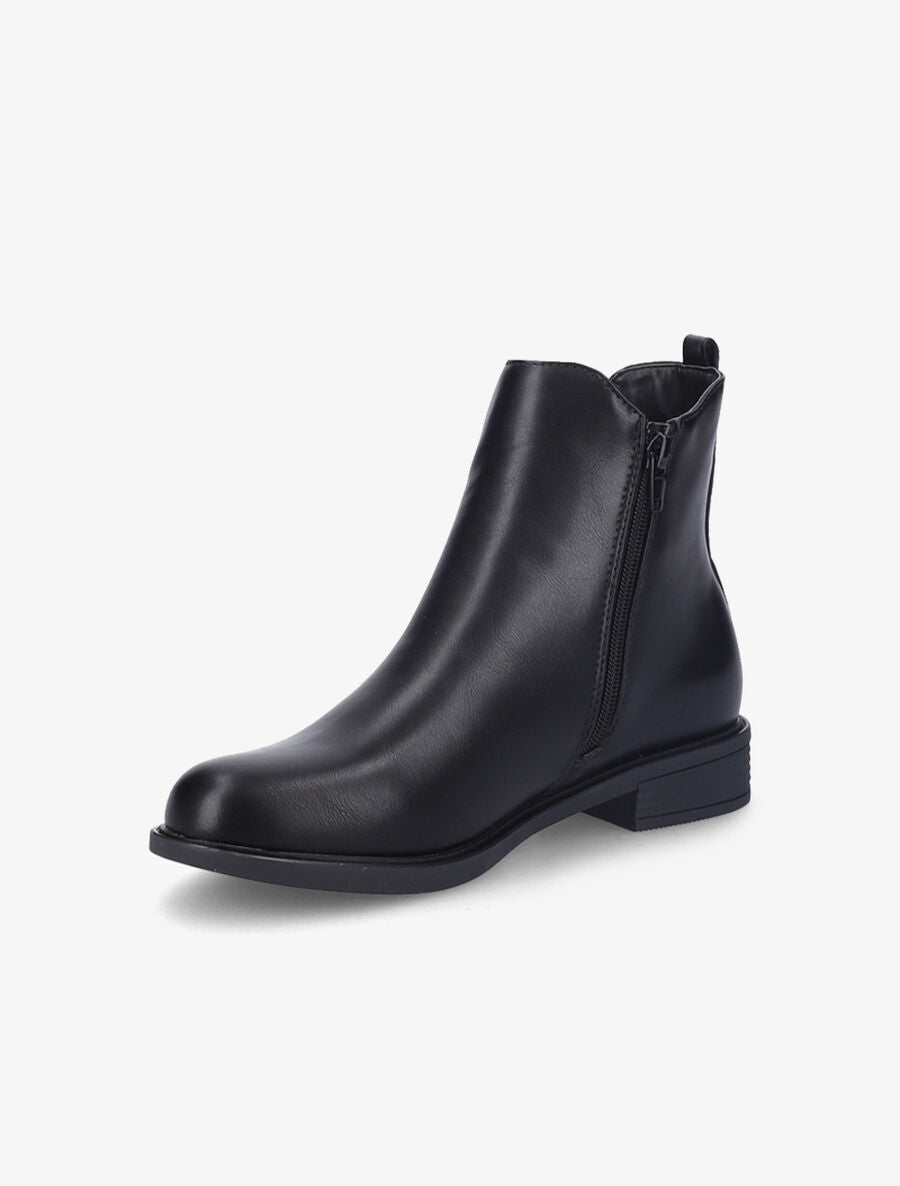 Bottines en simili et poches effet trompe-l&