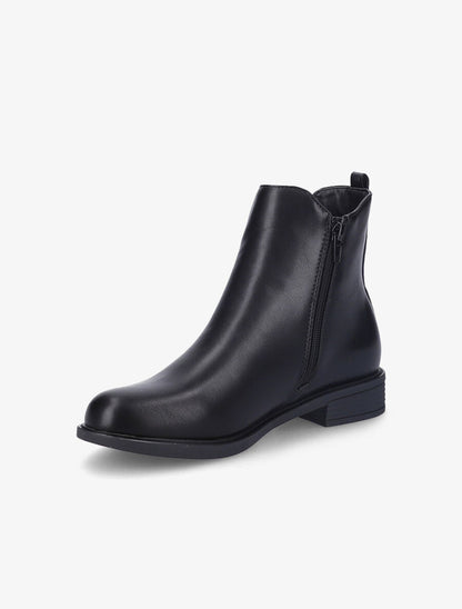 Bottines en simili et poches effet trompe-l&