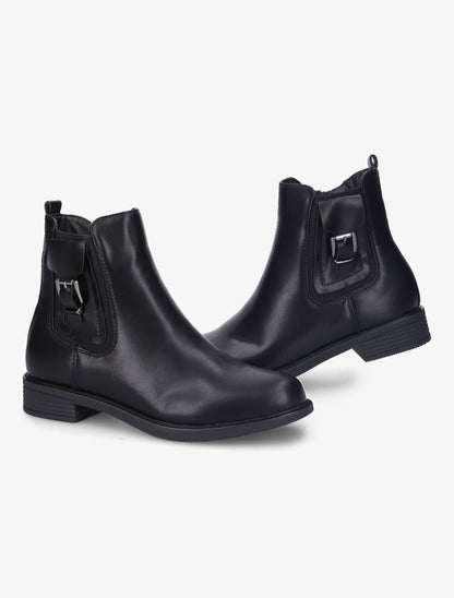 Bottines en simili et poches effet trompe-l&