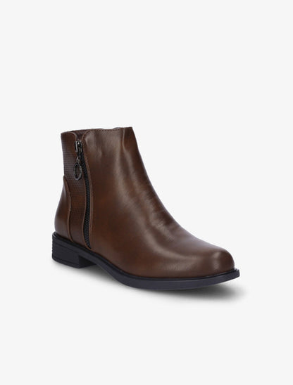 Bottines à contrefort effet python - Marron - 2