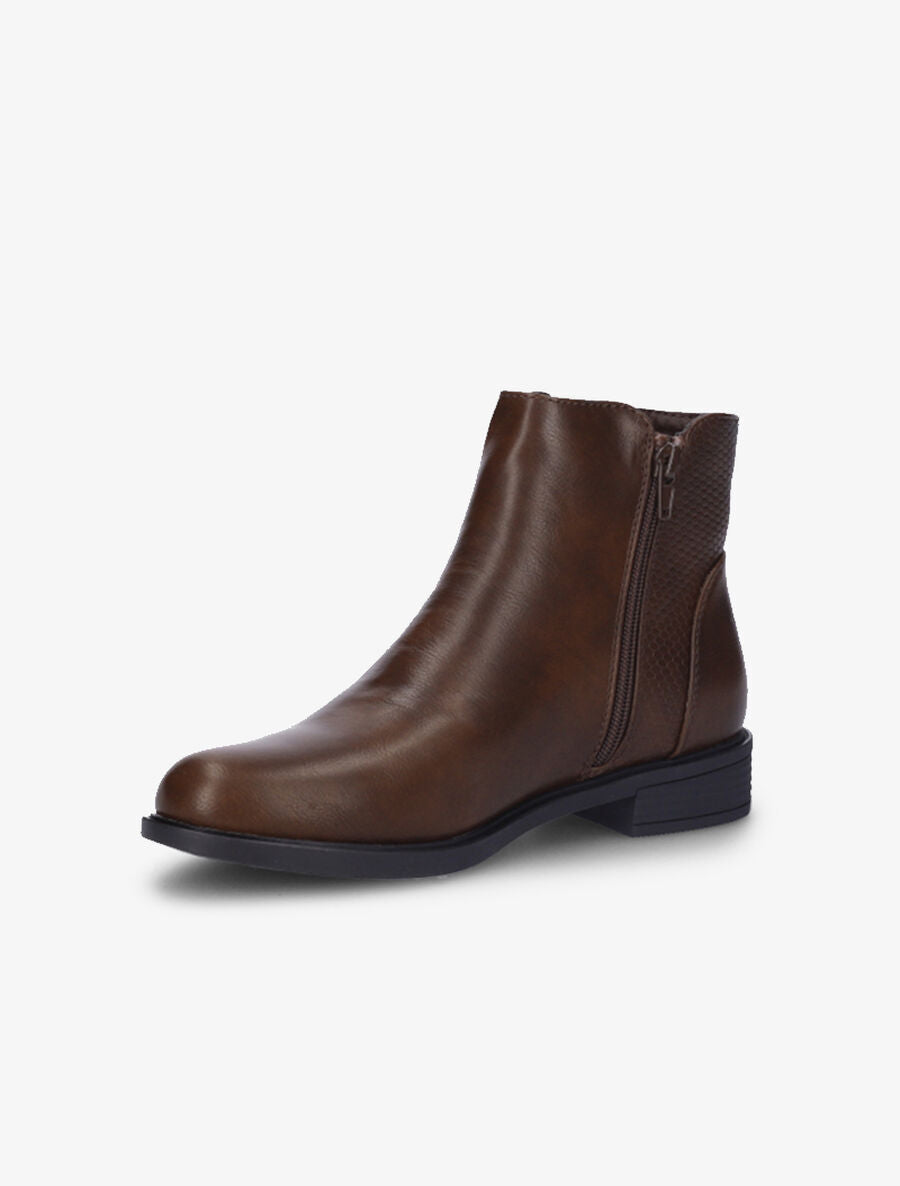 Bottines à contrefort effet python - Marron - 3