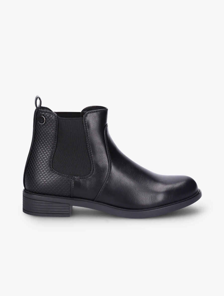 Bottines élastiquées et contrefort effet python - Noir - 5