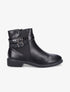 Bottines élastiquées à sangles effet croco - Noir - 5