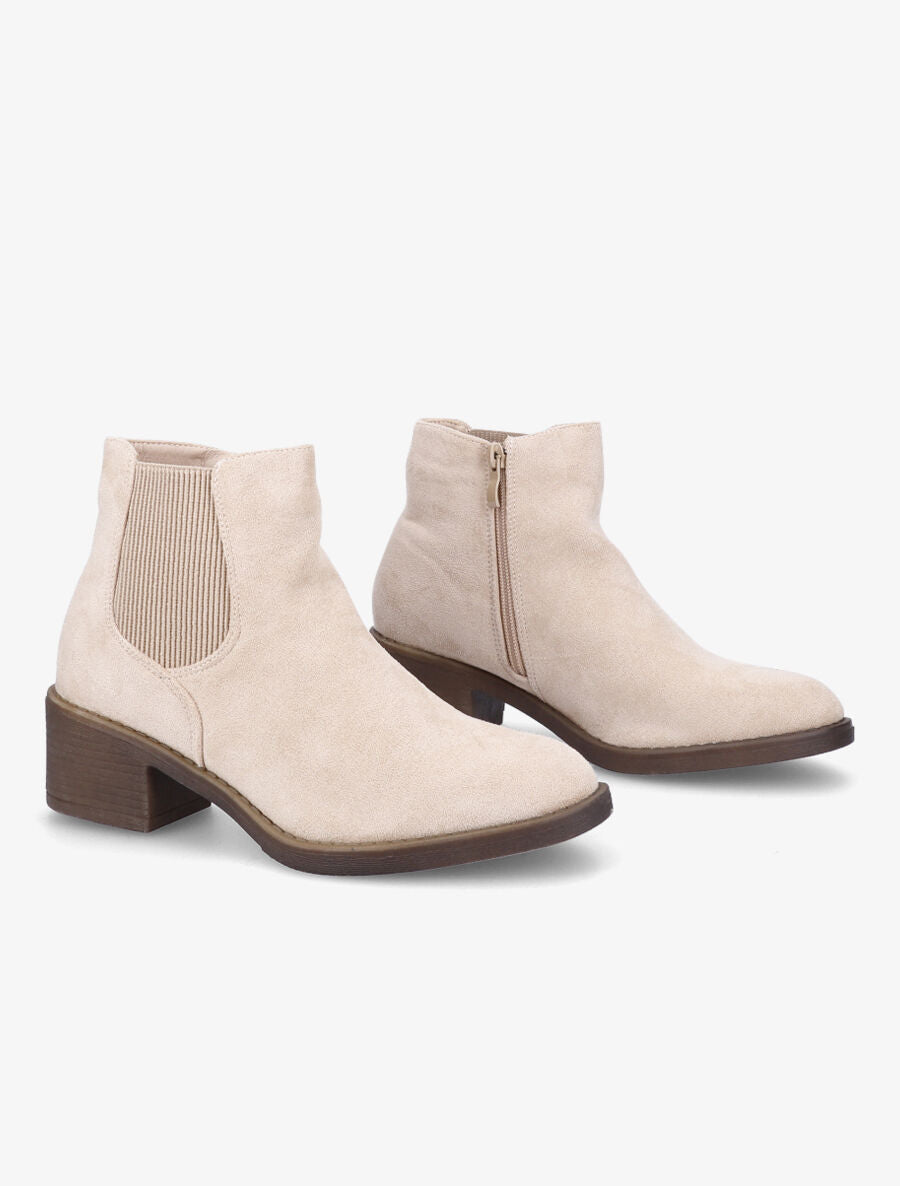 Bottines classiques en suédine - Beige - 4
