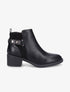 Bottines bimatière à boucle - Noir - 1