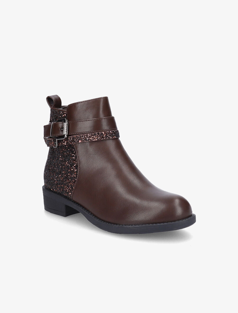 Bottines à contrefort pailleté - Marron - 2