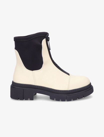 Boots montantes à zip - Beige - 1