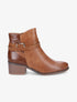 Bottines à sangles et contrefort python - Camel - 5