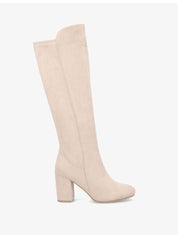 Bottes à talon en suédine - Beige - 5