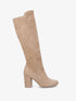 Bottes à talon en suédine - Taupe - 5