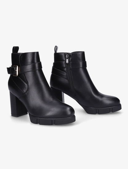 Bottines à talon et boucle - Noir - 4