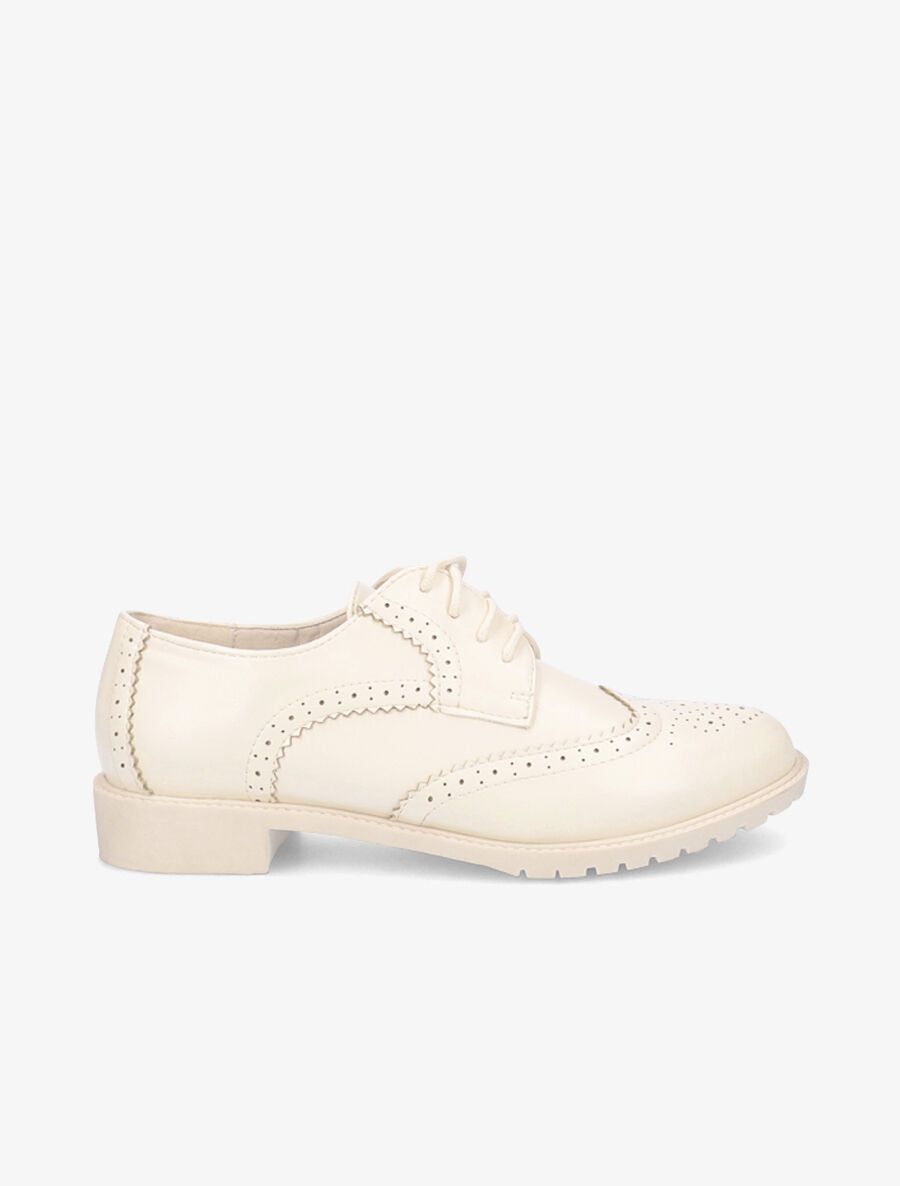 Derbies perforées - Beige - 1