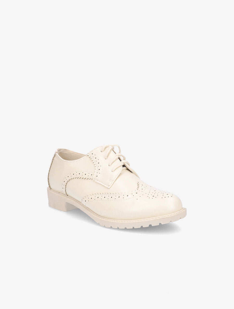 Derbies perforées - Beige - 2