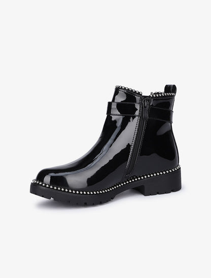 Bottines vernies cloutées - Noir - 4