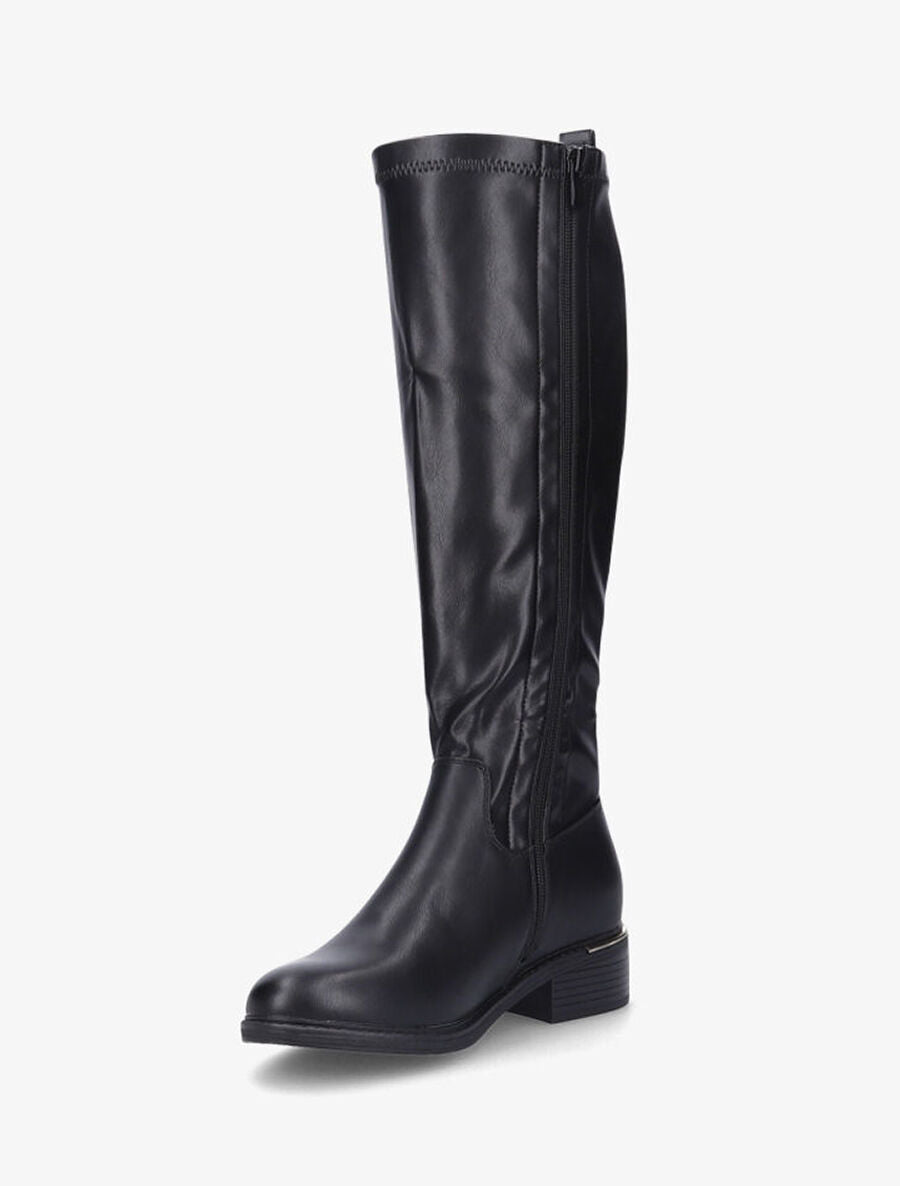 Bottes cavalières en simili - Noir - 3