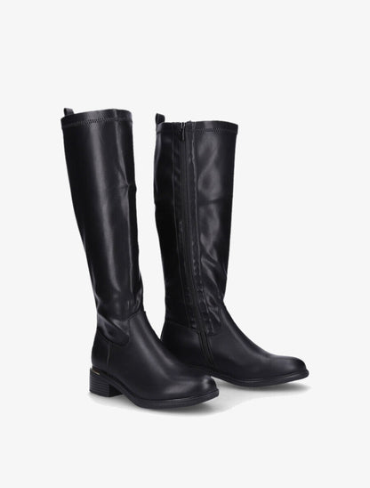 Bottes cavalières en simili - Noir - 4