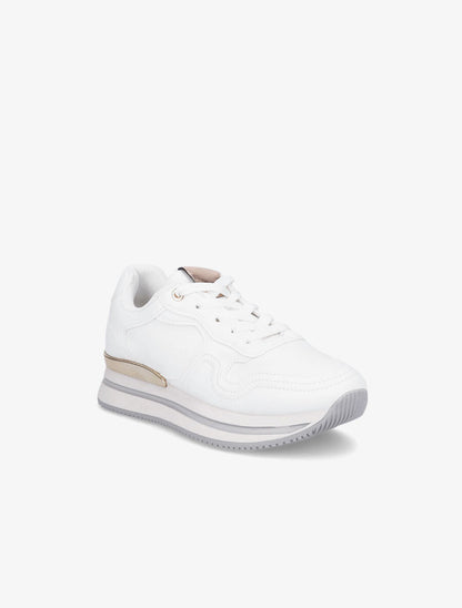 Sneakers en suédine et simili - Blanc - 2