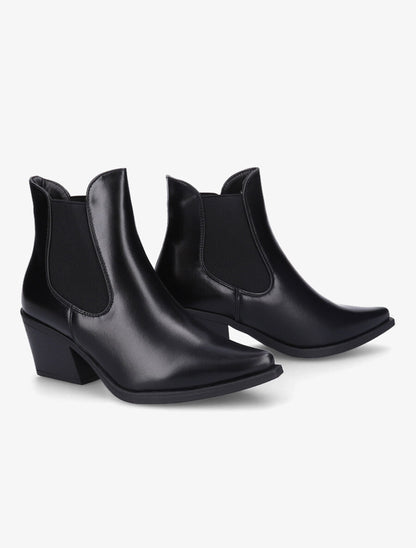 Bottines pointues patinées - Noir - 4