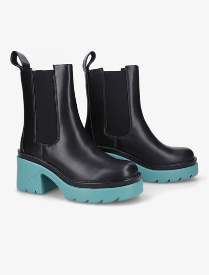 Boots crantées à semelle plateforme - Bleu - 4