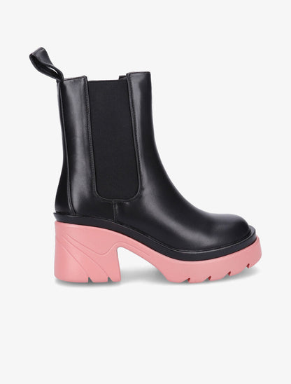 Boots crantées à semelle plateforme - Rose - 1